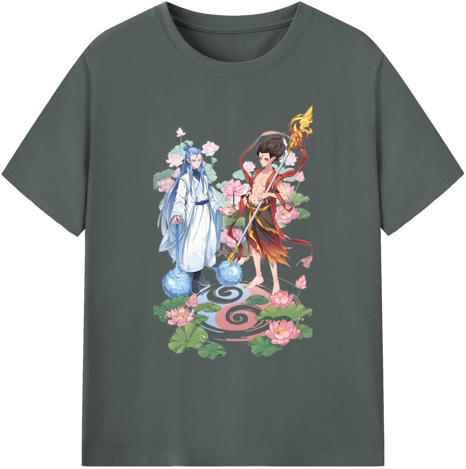 （画像用） Ne Zha 2 ナタ 魔童の大暴れ 綿100％ メンズ半袖Tシャツ｜肌触りやわらか＆通気性
